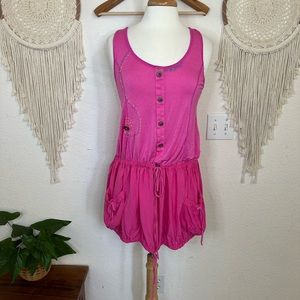 Forla Paris hot pink bubble bottom tank dress large